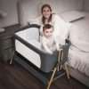 Baby Bassinet, Bedside Sleeper, Easy Folding Bedside Crib with 100% Breathable & Washable Mattress Baby Bed