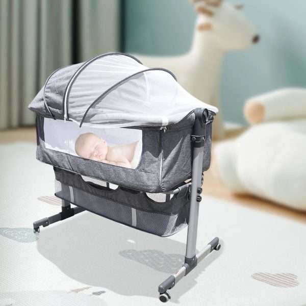 Baby-Bed-Side-Crib-Newborn-Bassinet-Bedside-Crib-Infant-Sleeper-Bed-Cradle-Gray-Adjustable-Tilting-Cradle.jpg Baby Bed Side Crib Newborn Bassinet Bedside Crib Infant Sleeper Bed Cradle Gray Adjustable Tilting Cradle Bed Portable 80-85cm