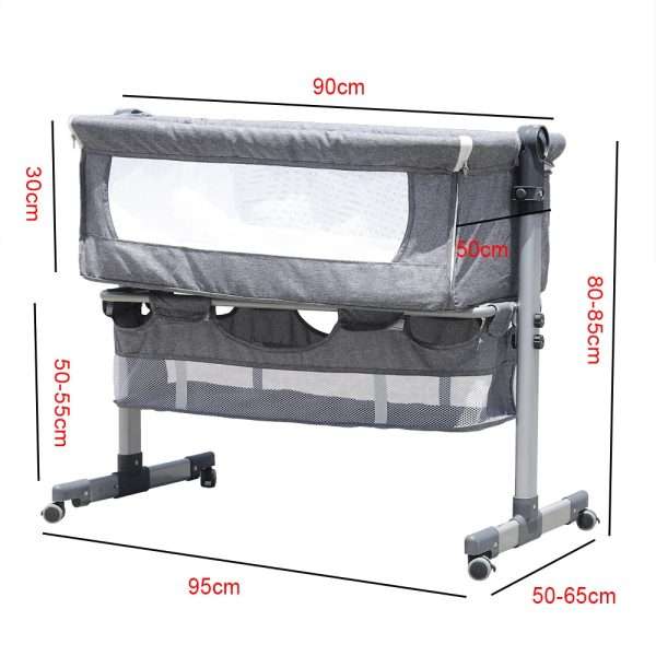 Baby-Bed-Side-Crib-Newborn-Bassinet-Bedside-Crib-Infant-Sleeper-Bed-Cradle-Gray-Adjustable-Tilting-Cradle_96da154f-a771-4a9a-9dd1-d0b3f09931dc-1.jpg Baby Bed Side Crib Newborn Bassinet Bedside Crib Infant Sleeper Bed Cradle Gray Adjustable Tilting Cradle Bed Portable 80-85cm