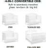 4-in-1 Convertible Crib in White