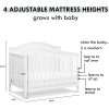4-in-1 Convertible Crib in White
