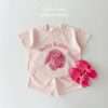Korea 2022 Summer New Infant Baby Boy Clothes Set Cartoon 3D Bear Printed T shirts Tops+Toddler Girl Breathable Shorts 2pcs Set