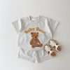 Korea 2022 Summer New Infant Baby Boy Clothes Set Cartoon 3D Bear Printed T shirts Tops+Toddler Girl Breathable Shorts 2pcs Set
