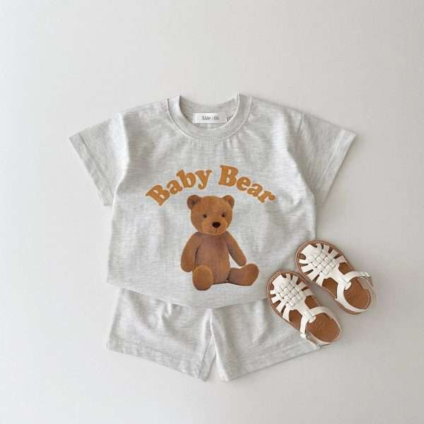 Korea-2022-Summer-New-Infant-Baby-Boy-Clothes-Set-Cartoon-3D-Bear-Printed-T-shirts-Tops_92cb46cb-a360-4d41-9246-23b5c7e4ab86.jpg Korea 2022 Summer New Infant Baby Boy Clothes Set Cartoon 3D Bear Printed T shirts Tops+Toddler Girl Breathable Shorts 2pcs Set