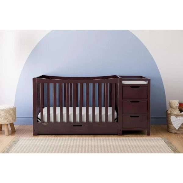 New-5-In-1-Convertible-Crib-Changer-with-Drawer-Crib-and-Changing-Table-Combo-Includes-Changing-1.jpg New 5-In-1 Convertible Crib & Changer with Drawer Crib and Changing-Table Combo, Includes Changing Pad, Converts To Toddler Bed