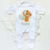Personalised Baby Sleepsuit Cartoon Bear Letter Babygrow Sleepsuit Infant Coming Home Outfit Custom Name Romper Newbron Present