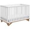 Modern Design 5-in-1 Convertible Crib (White with Vintage Driftwood)