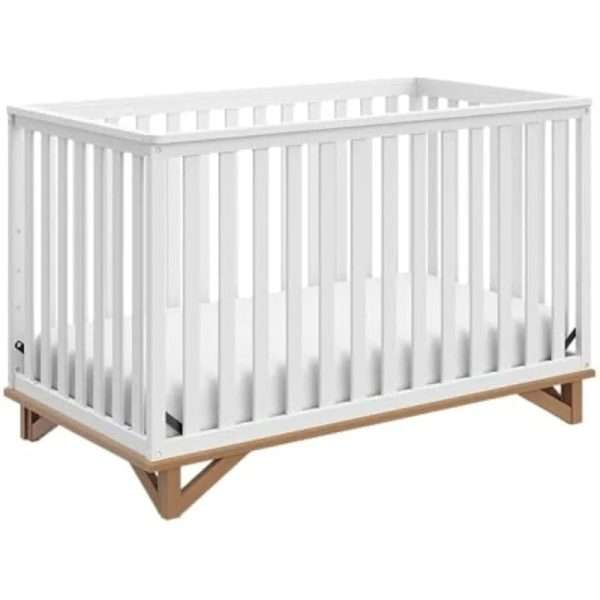 Storkcraft-Santa-Monica-5-in-1-Convertible-Crib-White-with-Vintage-Driftwood-GREENGUARD-Gold-Certified-Modern.jpg Modern Design 5-in-1 Convertible Crib (White with Vintage Driftwood)