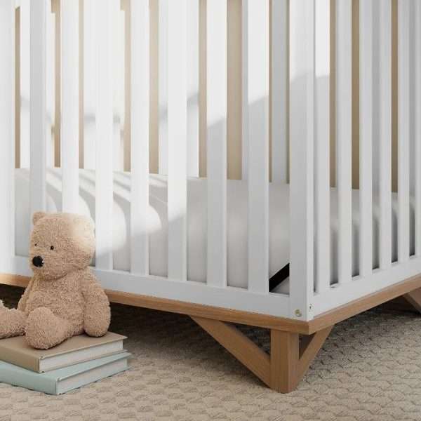 Storkcraft-Santa-Monica-5-in-1-Convertible-Crib-White-with-Vintage-Driftwood-GREENGUARD-Gold-Certified-Modern_68a16b95-c2ec-4658-87b3-fafe106aab77.jpg Modern Design 5-in-1 Convertible Crib (White with Vintage Driftwood)