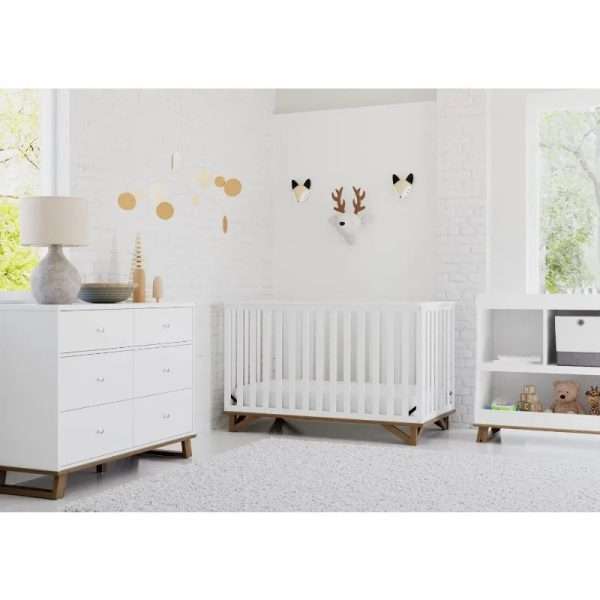 Storkcraft-Santa-Monica-5-in-1-Convertible-Crib-White-with-Vintage-Driftwood-GREENGUARD-Gold-Certified-Modern_ac3c3d49-8189-4a72-8fdb-450cdf68b402.jpg Modern Design 5-in-1 Convertible Crib (White with Vintage Driftwood)
