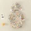 Summer Baby Girls Romper+Hat Cotton Peter Pan collar Ruffles Lace Long Sleeve Infant Newborn Jumpsuits Bebe Cute Garments 3-24M