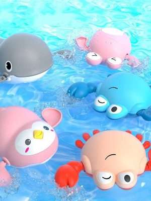 Summer Bath Toys Kids Swimming Clockwork Dolls Play Water Baby Bathing Cute Funny Children Bathroom Shower Bathtub Animals Toy