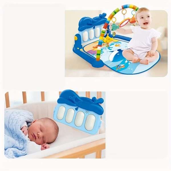 a416ffe0aef0859db1ab1f9f680d298a-1.jpg Baby Foot Stepping Piano Multifunctional Whale Foot Piano 6 Months Baby Educational Reclining Play Toy Music Fitness Rack 0-3 Years Old
