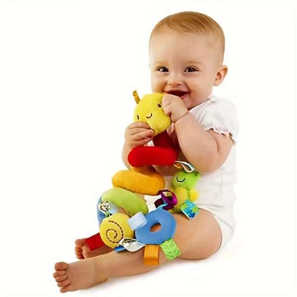 ad904282f5e8bd60664fe0cec00598a4-1.jpg Plush Spiral Car Seat Toy for Babies - Hanging Rattle and Sensory Toy for Strollers, Cribs, and Bassinets - Perfect Gift for Boys and Girls