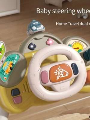 Interactive Steering Wheel Toy for Kids - Realistic Co-pilot Experience with Sound Effects, Soft Lighting, and Magic Tape Strap - Multi-functional and Fun Learning Tool in Gift Box Packaging