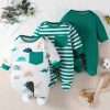 Baby Boys Star Printed Footed Bodysuit 3 Piece Set