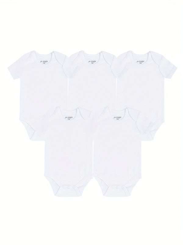 5-Piece Adorable Baby Girls Cotton Romper Set - Perfect for Newborns!