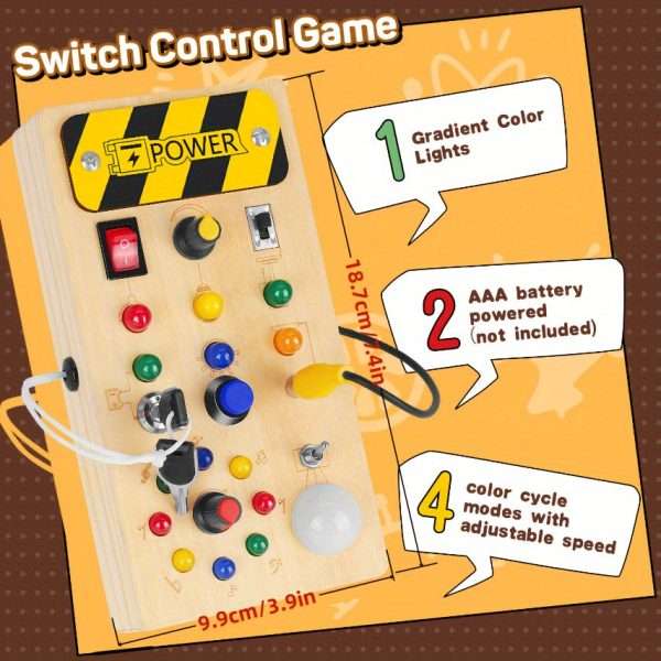 ca77b945090260c6939515ca4a35764d.jpg 1pc Sensory Toy, Montessori Busy Board, LED Light Switch Sensory Toy, Travel Toy, Christmas, Thanksgiving Day Gift Easter Gift