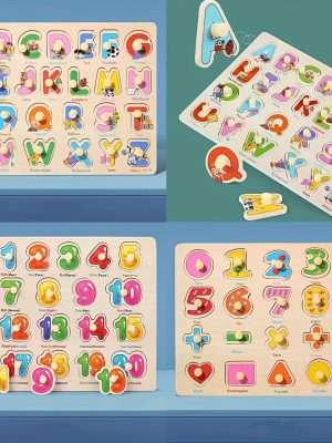Educational Hand Scratching Board Puzzle Building Blocks for Kids - Cognitive Shape Development Toy for Boys and Girls - Perfect Christmas, Halloween, and Thanksgiving Gift