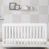 2023 New  Children 4-in-1 Convertible Baby Crib, Bianca White with Natural Legs