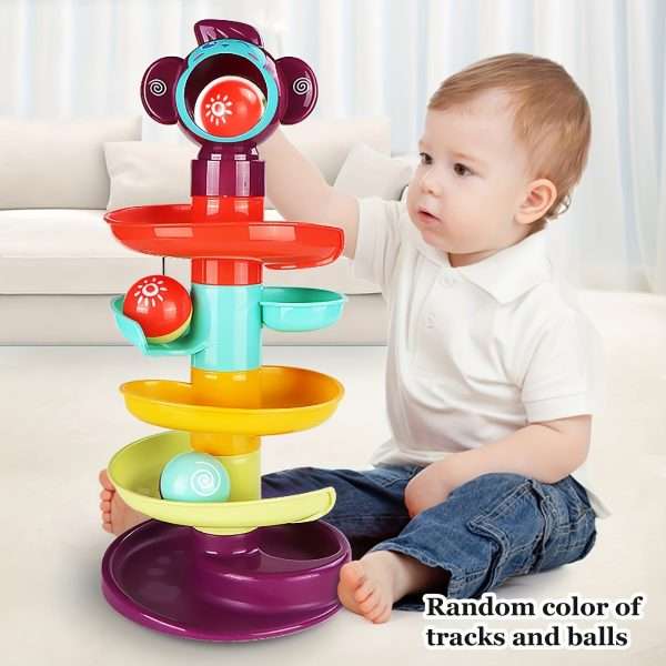 d05513cc-dd56-45a5-b27f-c023da09a674-1.jpg Educational Track Slide Tower with Rolling Balls - Stackable and Rotating Ball Toy for Early Childhood Development - Perfect Gift for Boys and Girls