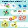 6 In 1 Baby Toys, Montessori Toy Soft Building Blocks Stacking Ring Infant Teething Toy Pull String Toy, Suction Cup Spinner Toy Eggs Color Matching Game Shape Sorter Sensory Bin