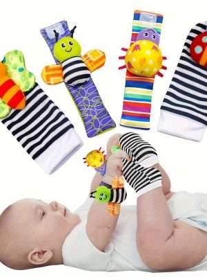 Baby Infant Rattle Socks Toys 3-6 To 12 Months Girl Boy Learning Toy, Rattle & Teethe Wrist Toy Christmas Halloween Thanksgiving Gift