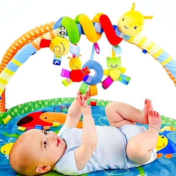 e662b9d3b99a96e5eb53f310ae3746bd-1.jpg Plush Hanging Crib Toy - Cute Animal Shape with Rainbow Colors - Perfect for Strollers and Car Seats - Ideal Baby Gift for New Moms