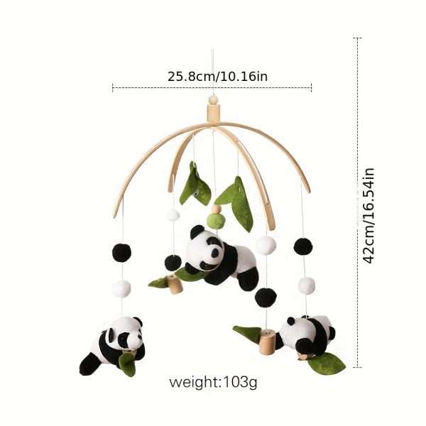 Cartoon Panda Bed Bell, Manual Music Rattle, Sleep Rotating Rattle Toy, Plush Toy