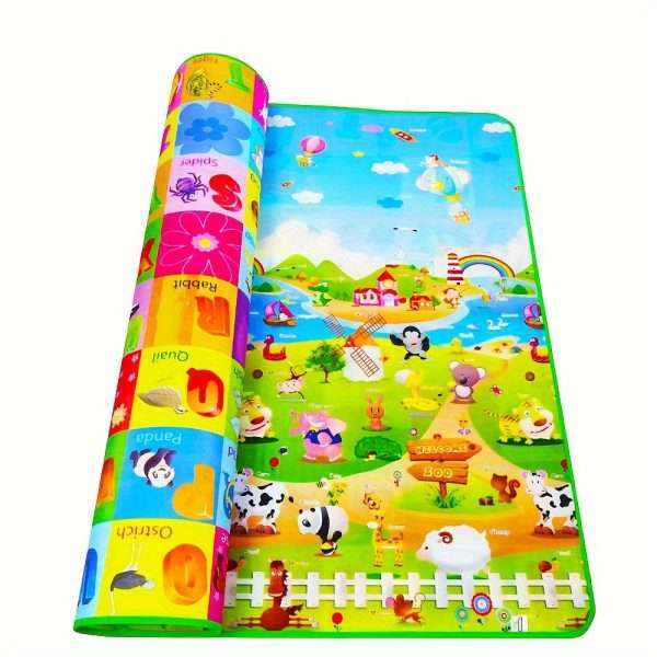ee0cd337-d18c-40b6-b018-3f2cbe80e1e4-1.jpg Double-Sided Baby Crawling Mat - Moisture-Proof, Waterproof Foam Floor Mat for Playtime - Perfect Gift for Holidays and Special Occasions