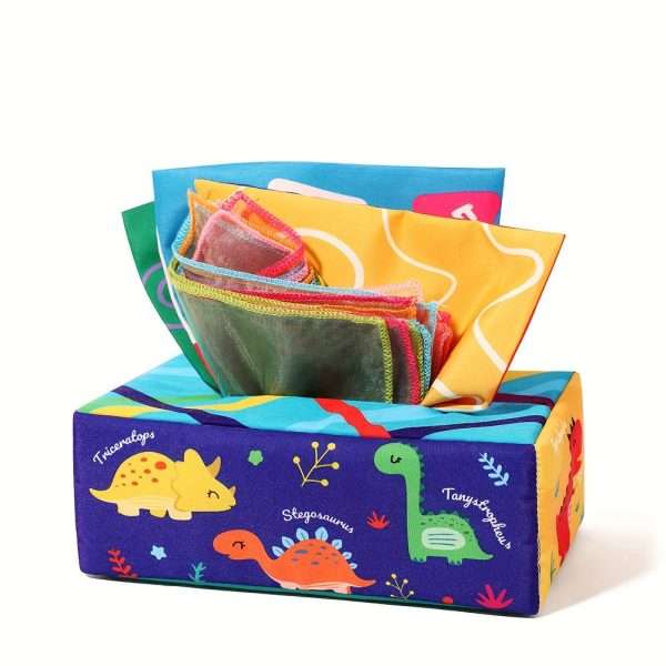 f4815913eaaa891cffb0d0c51b8417c3.jpg Montessori Baby Sensory Toy Set - Crinkle Paper Scarves and Tissue Box Toy for Early Learning and Development - Perfect Christmas or Easter Gift Idea