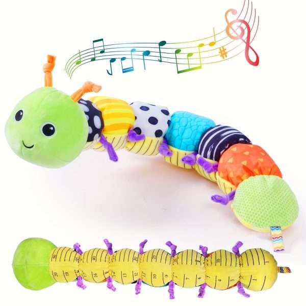 f6cf4c7d-89af-4871-986a-63f5b2bff443.jpg Baby Toy, Infant Musical Stuffed Animal Activity Soft Toys with Multi-Sensory Crinkle, Rattle & Textures, for Tummy Time Newborn Boys & Girls Gifts, Caterpillar