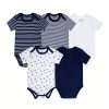 5-Piece Adorable Baby Girls Cotton Romper Set - Perfect for Newborns!