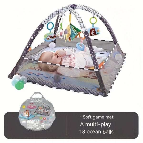 f943959a23403320c03ab3dc90ac452f.jpg 18-piece Baby Activity Gym Set - Develop Movement, Cognition, and Sensory Skills with Fence Gym, Ball Pit, Crawling Mat, and Toys - Perfect Christmas Gift for Boys and Girls!