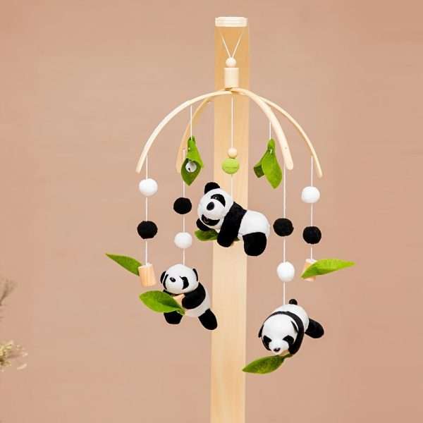 Cartoon Panda Bed Bell, Manual Music Rattle, Sleep Rotating Rattle Toy, Plush Toy
